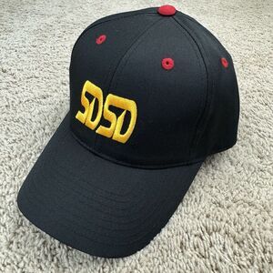 SDSD NCAA Hat Captivating Headwear Adjustable Strap Black Gold‎ Spellout Cap NWT